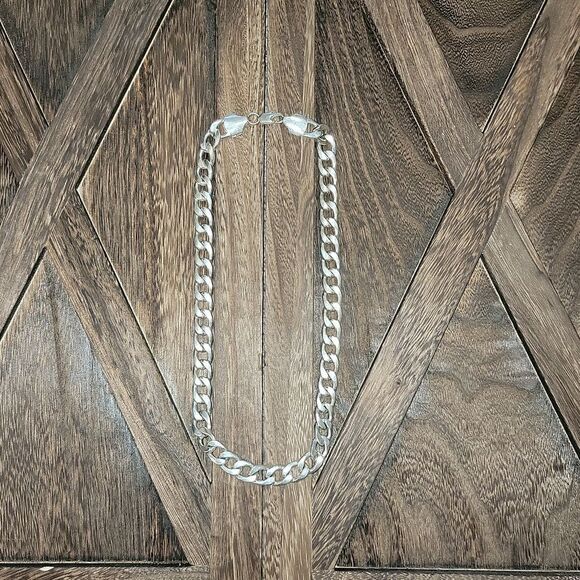 Sterling Silver 925 Cuban Link Solid Necklace Heavy 96.6 Grams 20 Inches - Picture 5 of 12